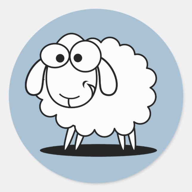 Pegatinas de cordero azul para bebés (Anverso)