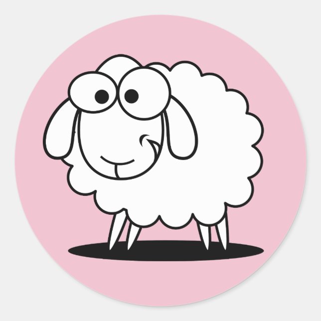 Pegatinas de cordero rosado para bebé (Anverso)