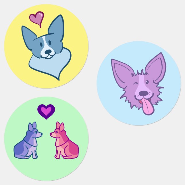 Pegatinas de corgi súper cutos (Grupo)