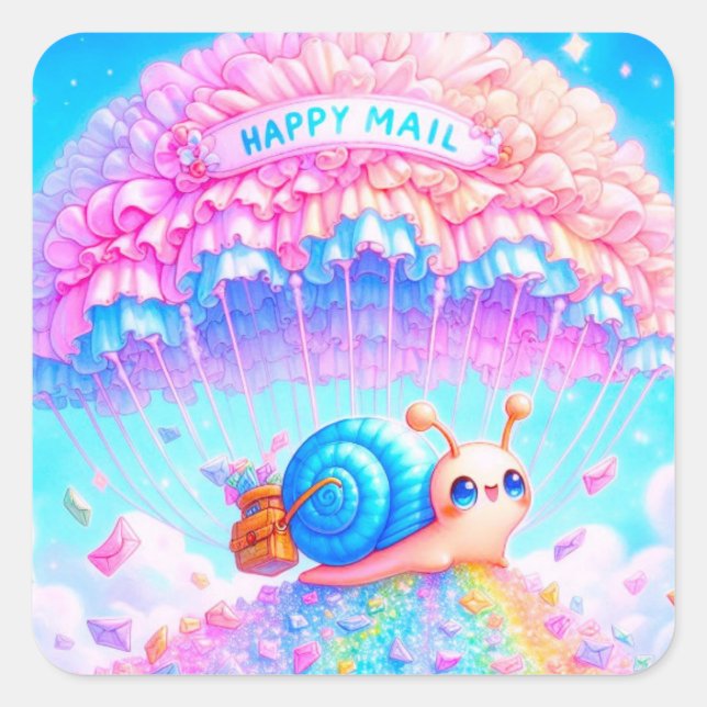 Pegatinas de correo caracol Correo feliz (Anverso)