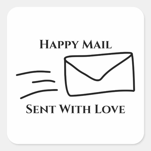 Pegatinas De Correo Feliz, Enviados Con Pegatinas  (Anverso)
