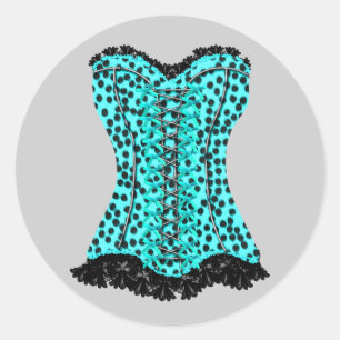 Pegatinas de corsé Elegante Leopard Azul Turquesa