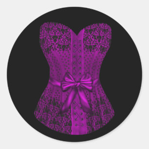 Pegatinas de corsé negro y morado elegantes