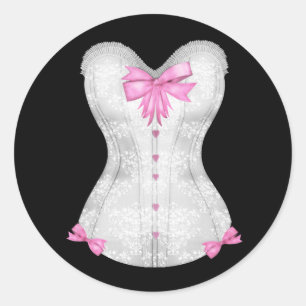 Pegatinas de corsé rosa elegante