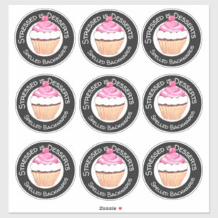 Pegatinas de Cotas de Cumpleaños Divertidas Cupcak
