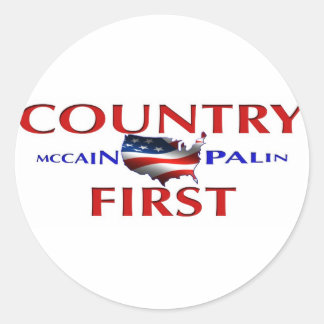 Pegatinas de Country First John McCain Sarah Palin