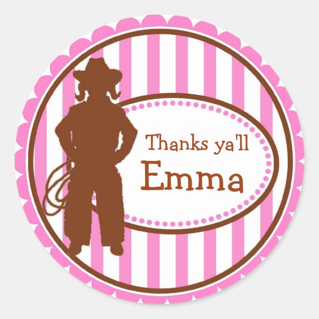 Pegatinas de Cowboy Wild West Birthday (Anverso)