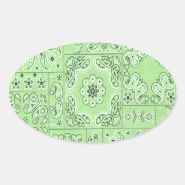 Pegatinas de Cowgirl Paisley Bandana Lime (Anverso)