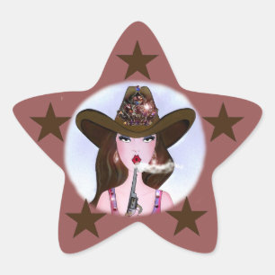 Pegatinas de Cowgirl Star