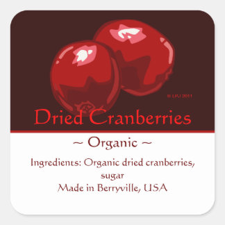 Pegatinas de Cranberry personalizable Square