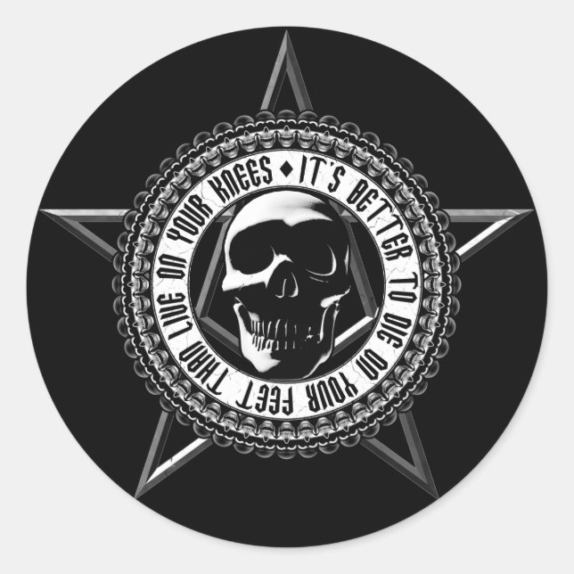 Pegatinas de cráneo en vivo o muertos (Anverso)