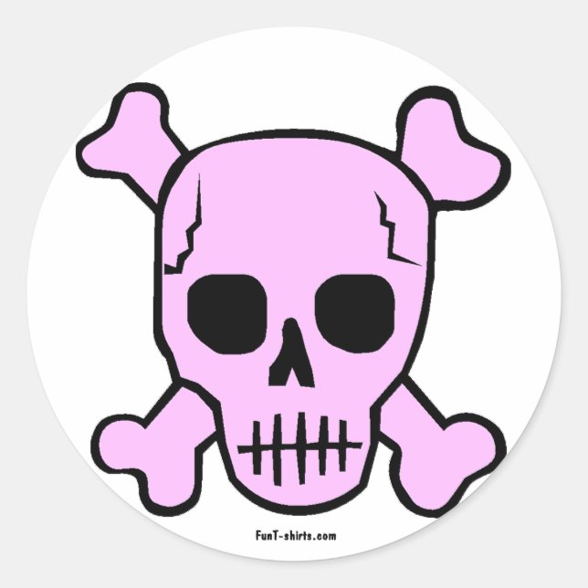 Pegatinas de cráneo rosado (Anverso)