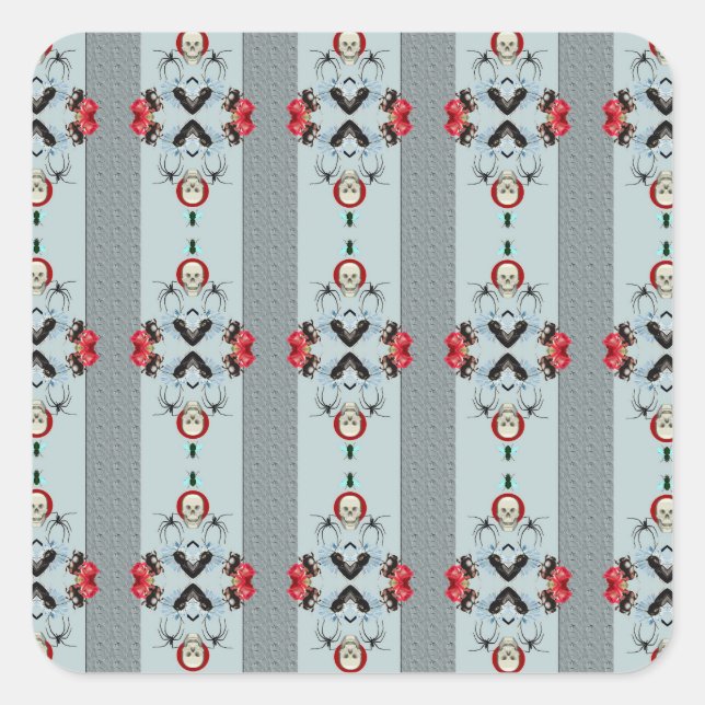 Pegatinas de cráneos y arañas (Anverso)