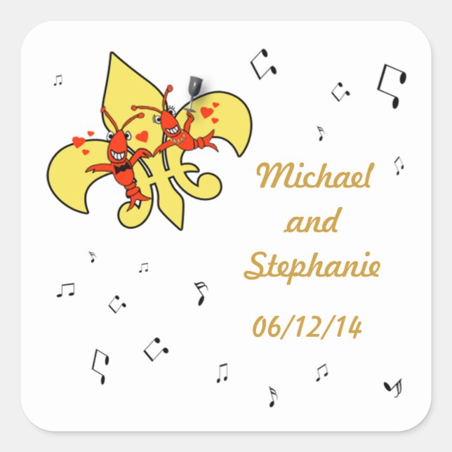 Pegatinas de Crawfish and Love Fleur de Lis (Anverso)