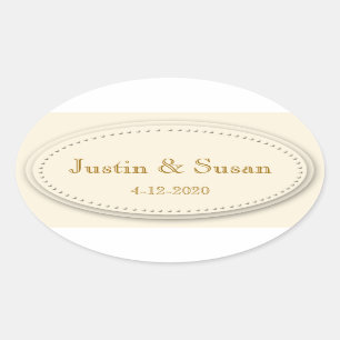 Pegatinas de Cream Oval con elegancia simple