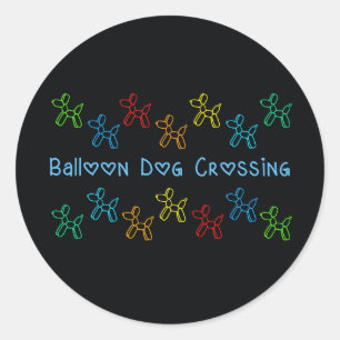 Pegatinas de cruce de perros con globos
