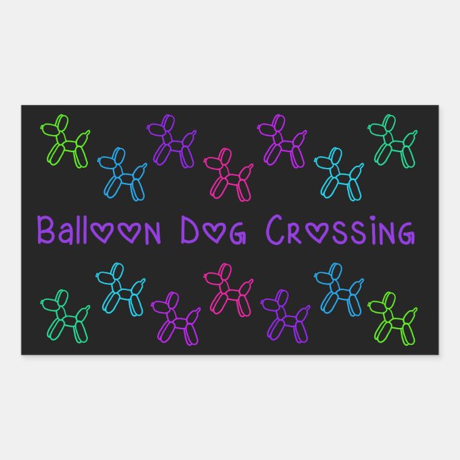 Pegatinas de cruce de perros con globos (Anverso)