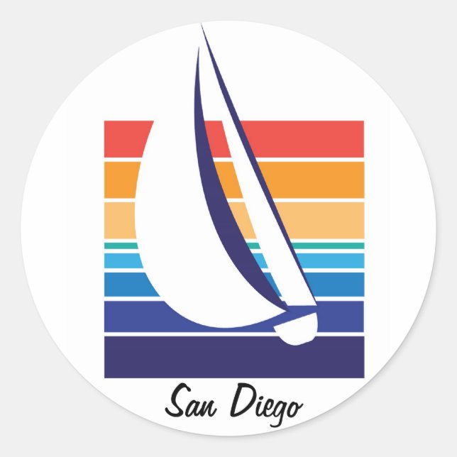 Pegatinas de Cuadrado de Color del Barco_San Diego (Anverso)