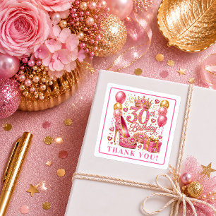 Pegatinas de cumpleaños 30 encantadoras de purpuri