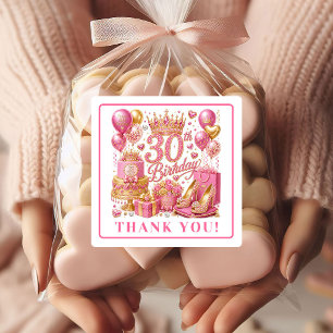 Pegatinas de cumpleaños 30 Glam Rose Gold Confetti