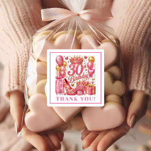 Pegatinas de cumpleaños 30 Lux Rose Gold Glitter