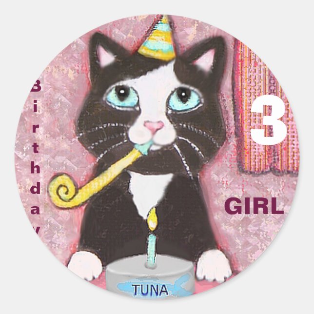 Pegatinas de cumpleaños a edad de Personalizado de (Anverso)