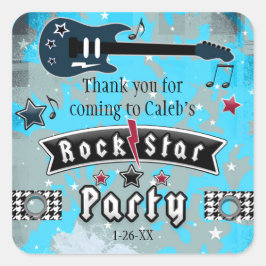 Pegatinas de cumpleaños con guitarra de estrella d