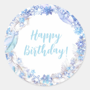 Pegatinas de cumpleaños congelados