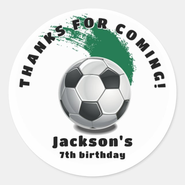 Pegatinas de cumpleaños de balón de fútbol (Anverso)