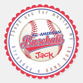 Pegatinas de cumpleaños de béisbol