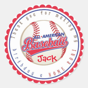 Pegatinas de cumpleaños de béisbol