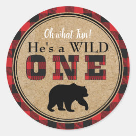 Pegatinas de cumpleaños de Buffalo Plaid
