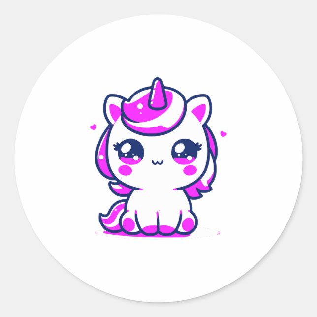 Pegatinas de Cumpleaños de Chicas Unicornio Mágica (Anverso)