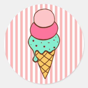 Pegatinas de Cumpleaños de Cono de Helado