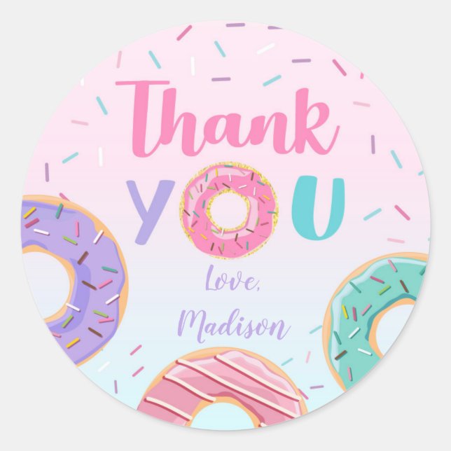 Pegatinas de cumpleaños de Donut (Anverso)