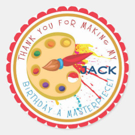 Pegatinas de cumpleaños de Fiesta de arte