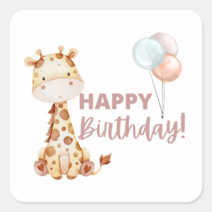 Pegatinas de cumpleaños de Giraffe