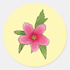 Pegatinas de Cumpleaños de Hibisco Rosa Tropical