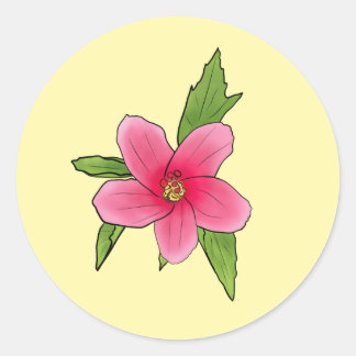 Pegatinas de Cumpleaños de Hibisco Rosa Tropical