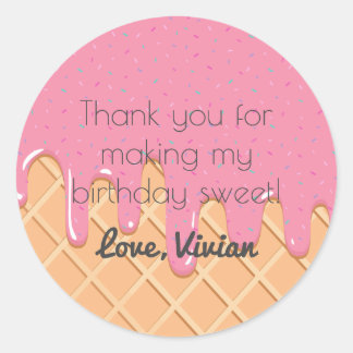Pegatinas de cumpleaños de Ice Cream Cone