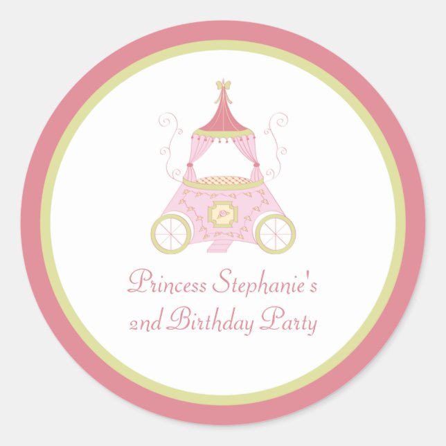 Pegatinas de cumpleaños de la princesa fiesta de c (Anverso)