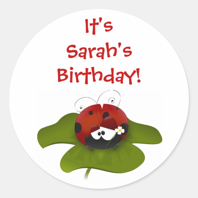 Pegatinas de cumpleaños de Ladybug (Anverso)