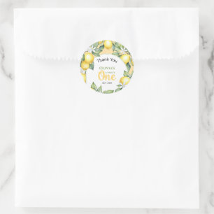 Pegatinas de cumpleaños de limón citrus