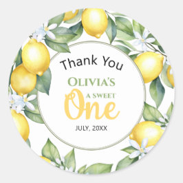 Pegatinas de cumpleaños de limón citrus