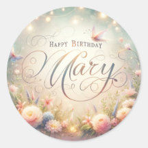 Pegatinas de cumpleaños de Mary