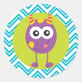 Pegatinas de cumpleaños de pequeño monstruo para f