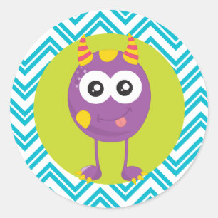 Pegatinas de cumpleaños de pequeño monstruo para f