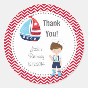 Pegatinas de cumpleaños de Sailor Boy