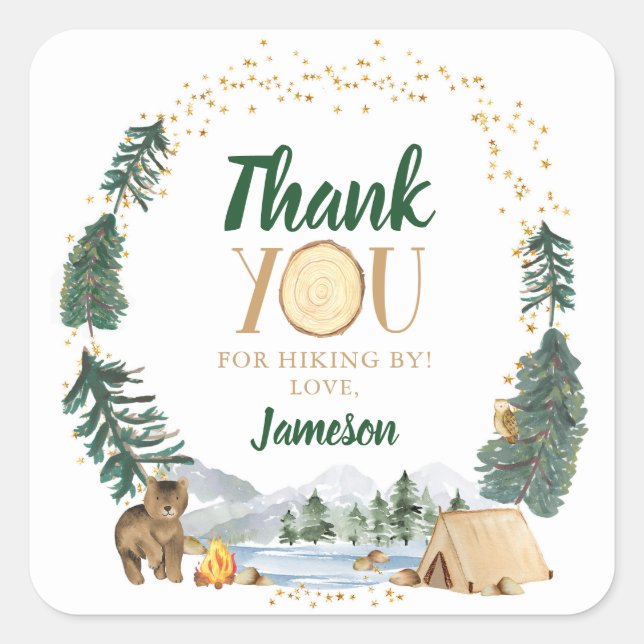 Pegatinas de cumpleaños de un feliz campista (Anverso)