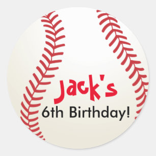 Pegatinas de cumpleaños del fiesta de béisbol Spor